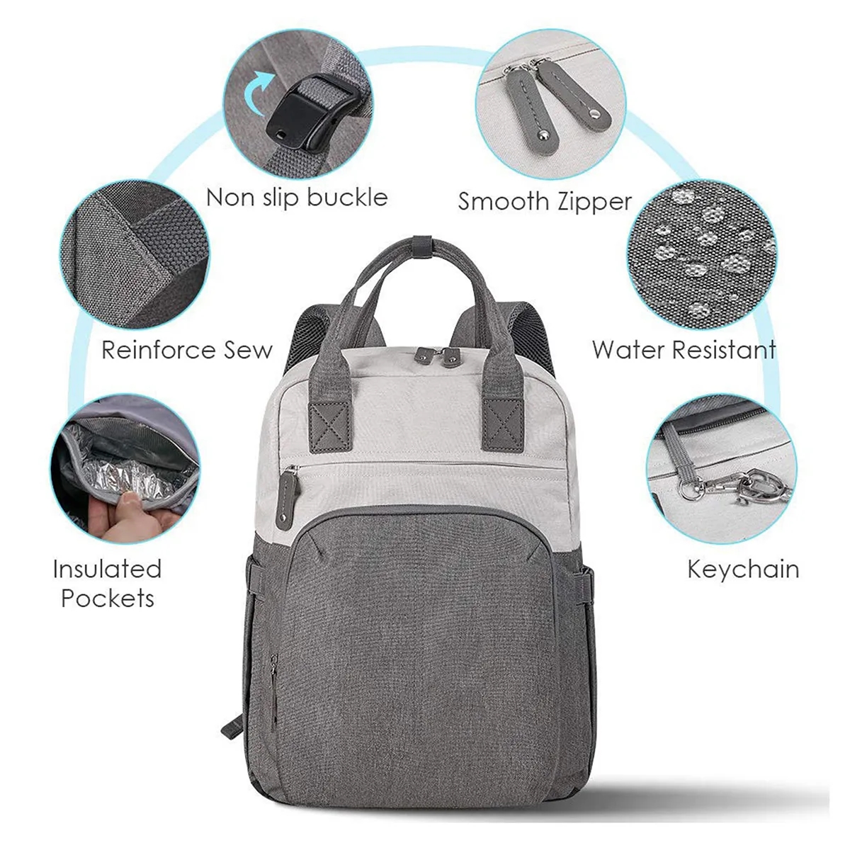 Multifunction Waterproof Travel Diaper Totes Bag Backpack 5