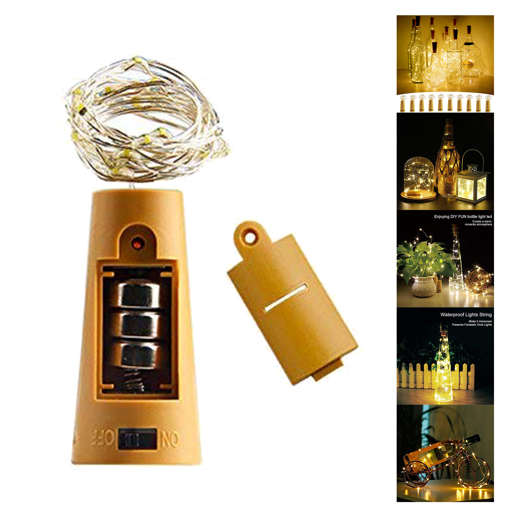 Wine Bottle Lights with Cork