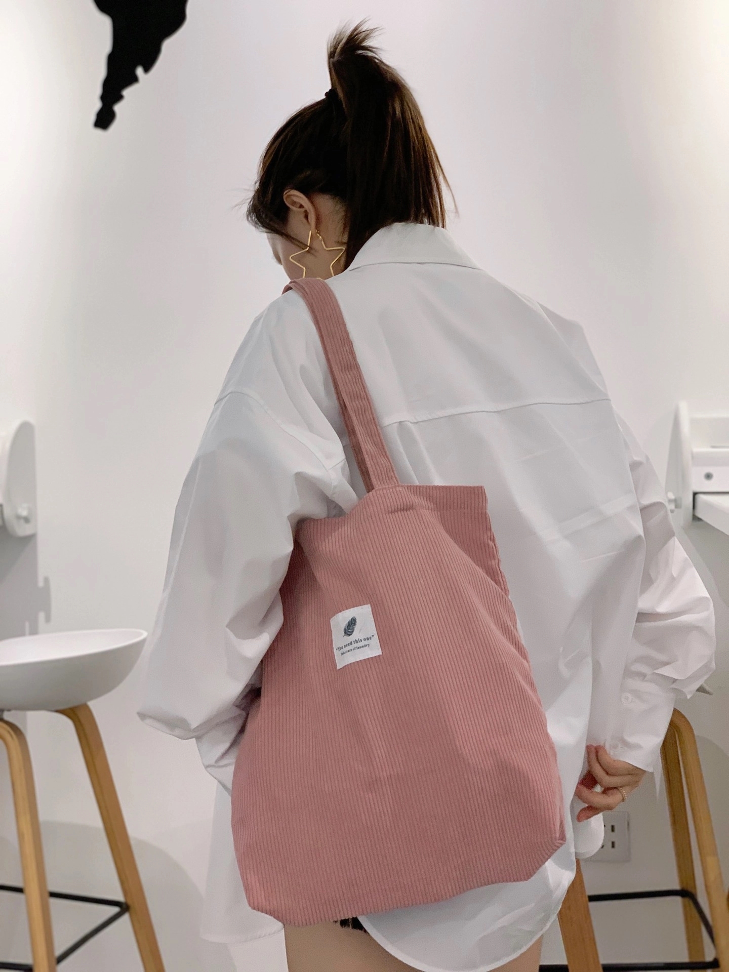 Tote Handbag With Pocket, custom tote bag with logo imprint 11