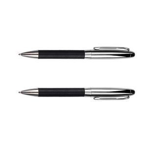 Weaved PU Leather Barrel Metal Pen 4