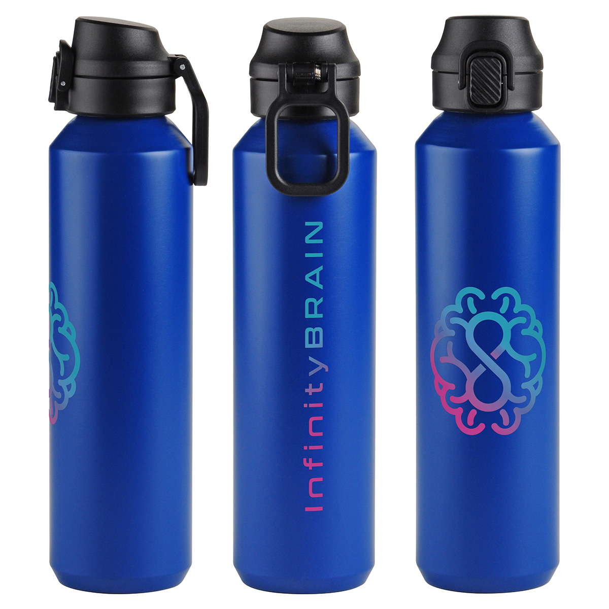 Nexus 27 oz Recycled Aluminum Bottle with Flip-Top Lid and Carabiner 86