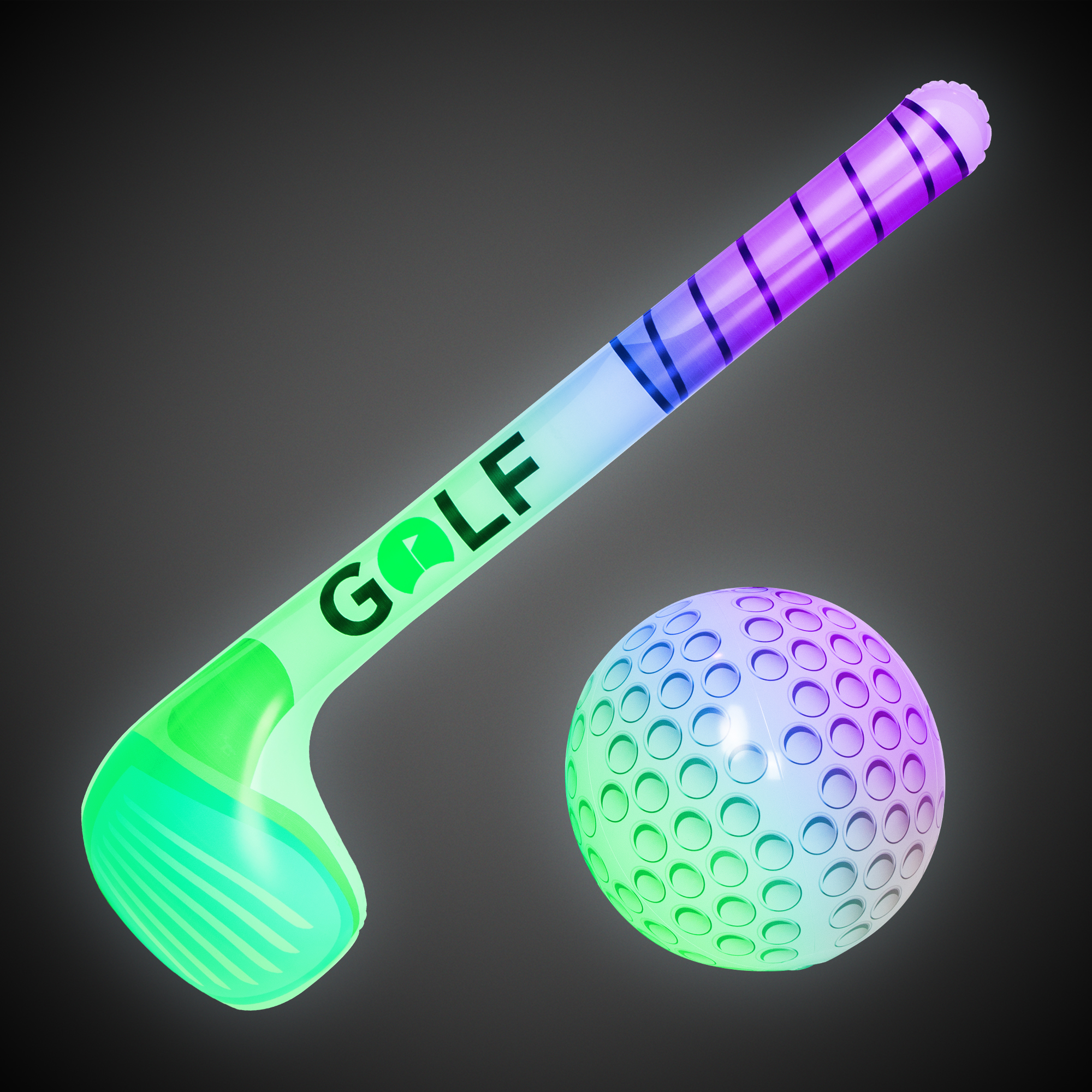 Light Up Golf Club and Ball Inflatable Set 1