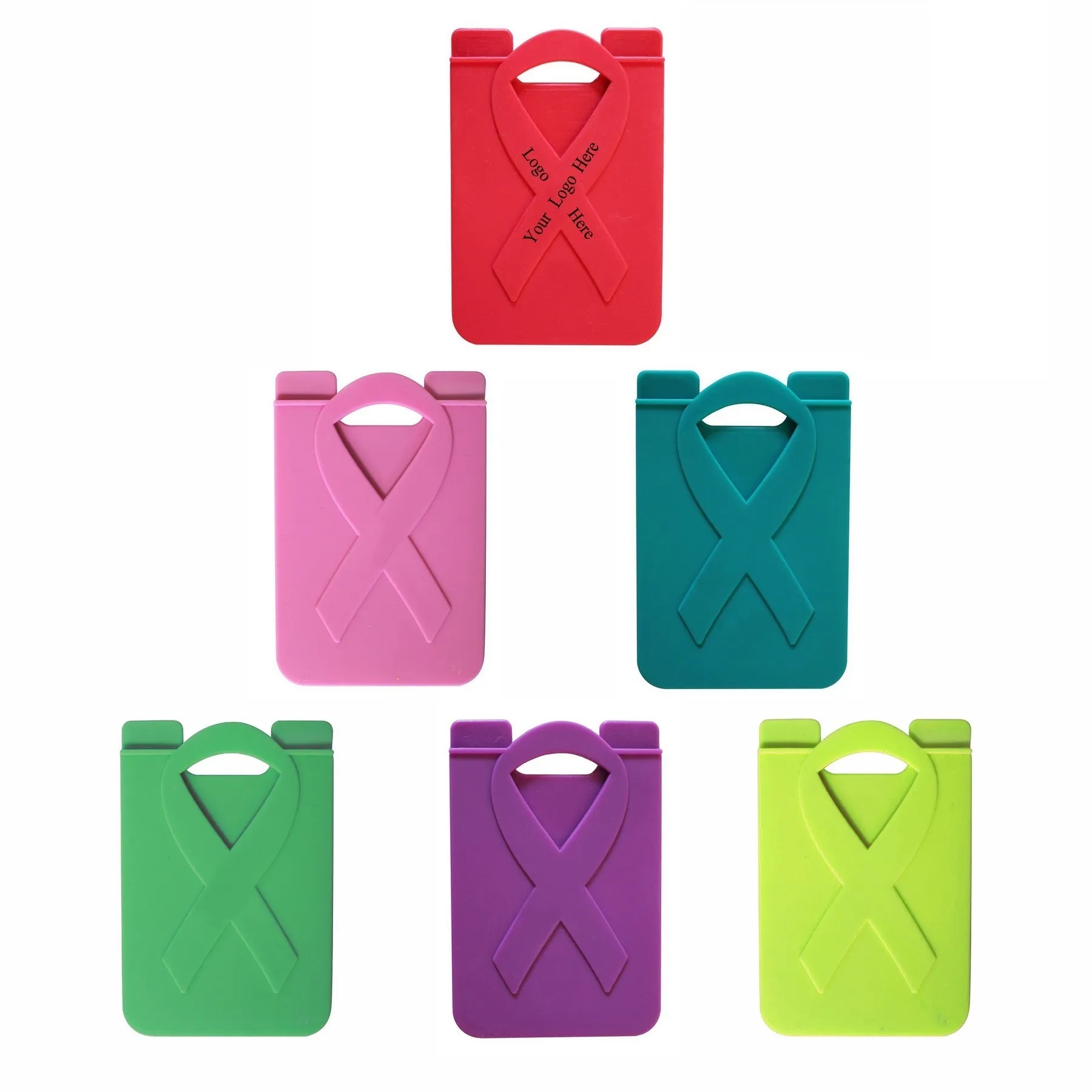 Ribbon Silicone Adhesive Awareness Wallet 5