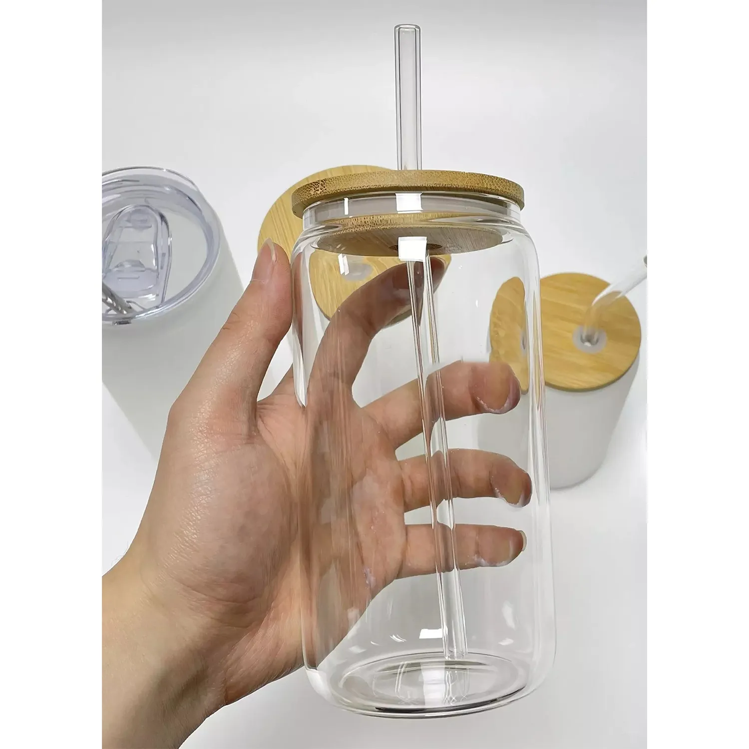 Glass Mason Jar Drink Cup 3