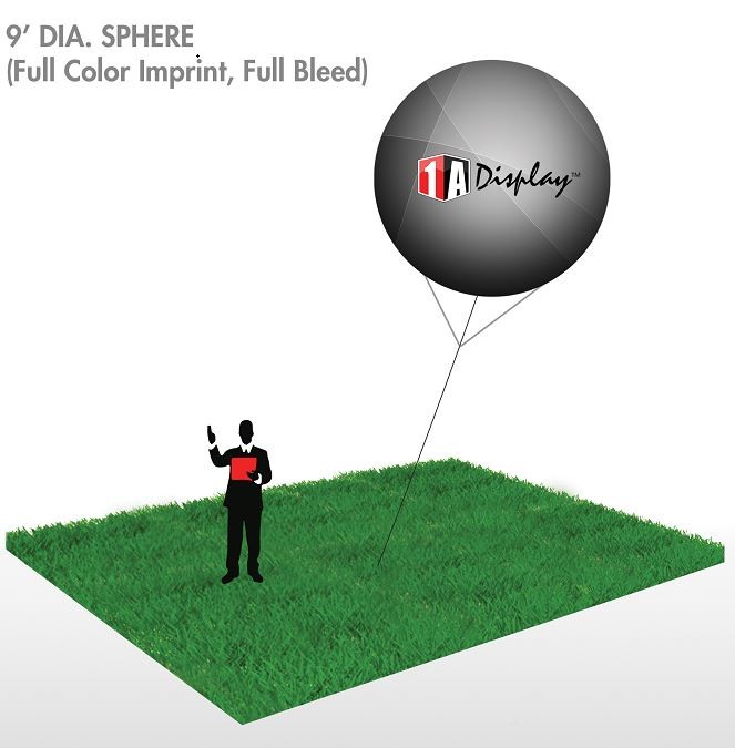 Helium Inflated Air Blown Sphere, Full-Color Imprint - 9'Dia. 1