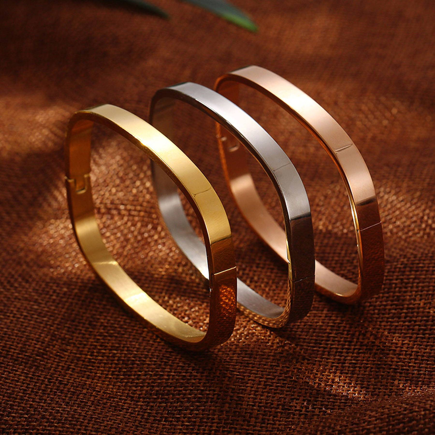 Square titanium steel bracelet 8