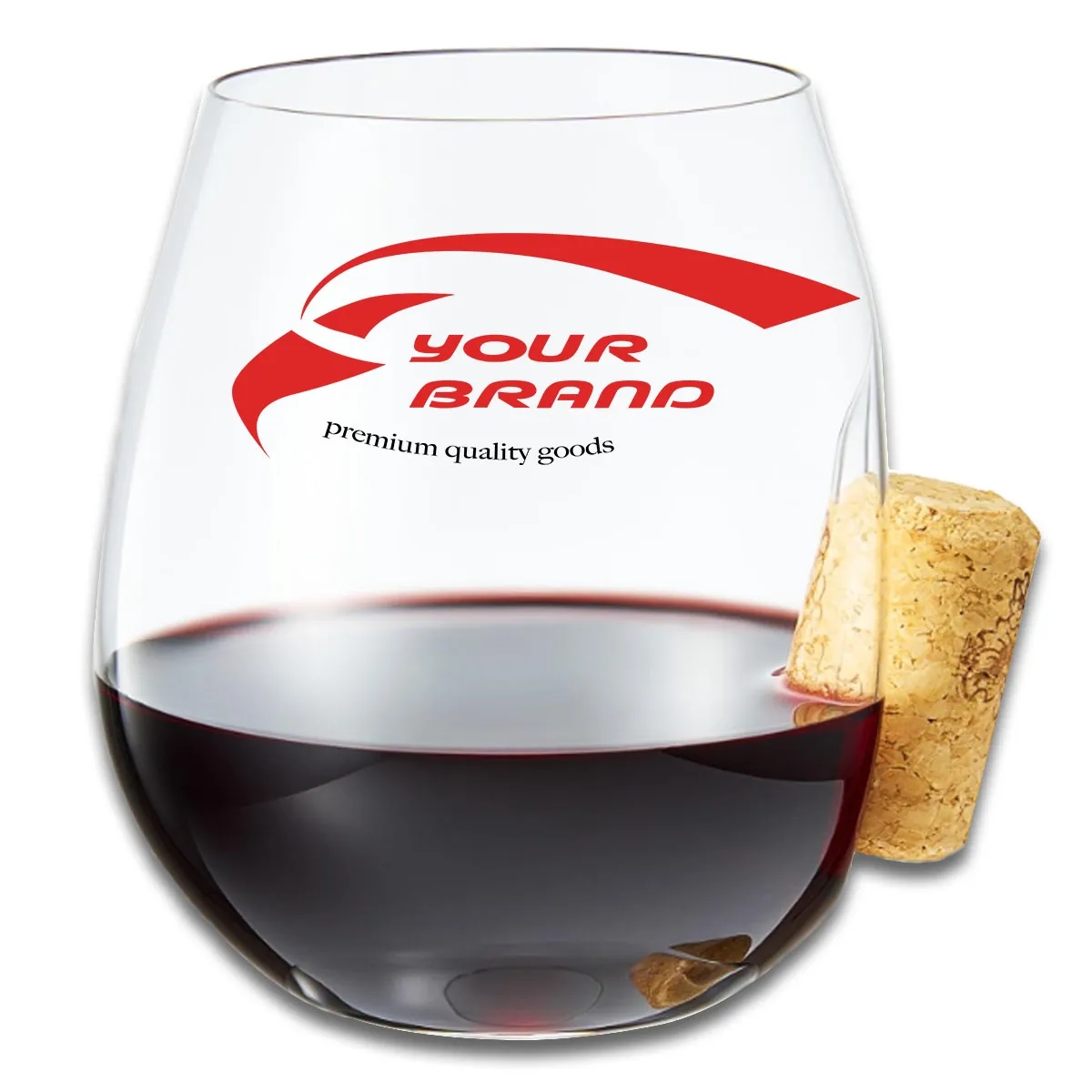4 Pcs Classic Elegant Transparent Corked Stemless Wine Glass 3