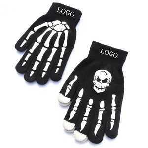 Halloween Luminous Skull Claw Gloves 6