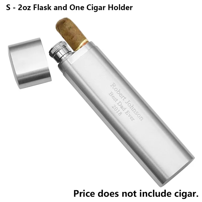 Stainless Steel Cigar Case and Flask Combo 4