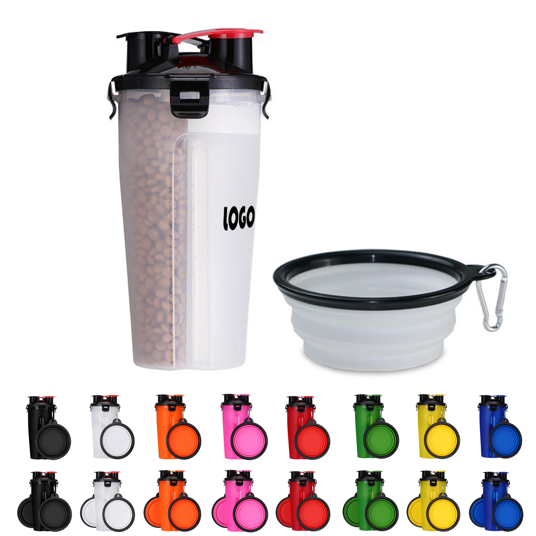 Portable Pet Water And Food Bottle With Bowls 1