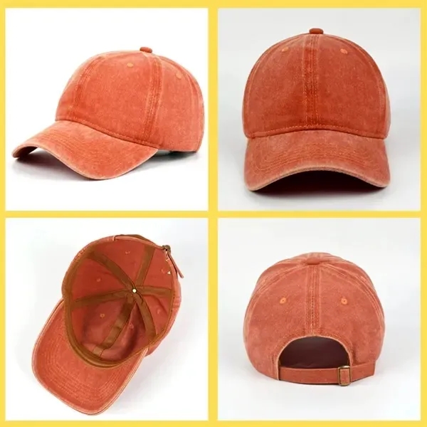 Vintage Pigment Dyed Dad Cap with Relaxed Fit Baseball Hat 8