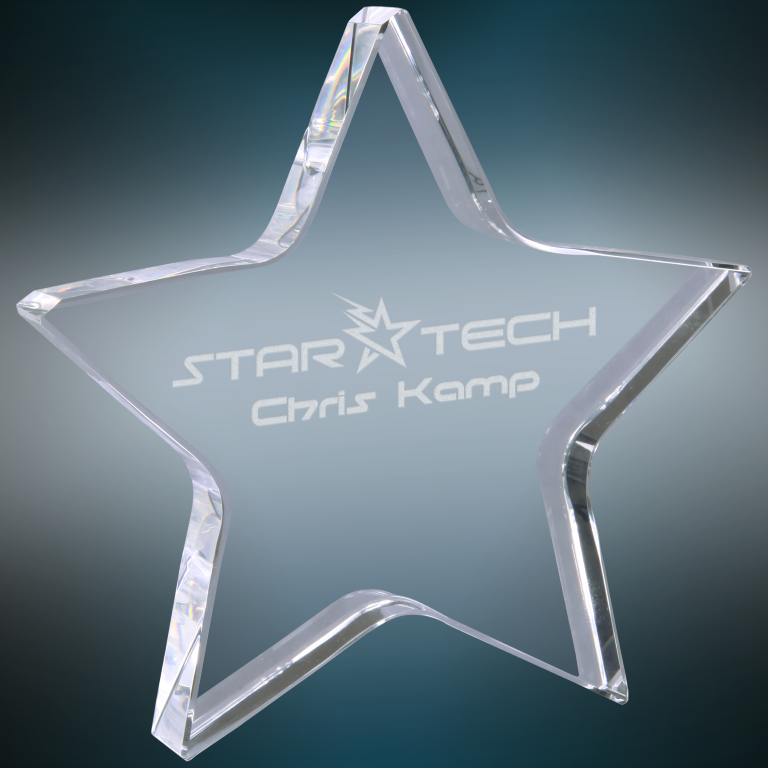 5" x 5" Crystal Star Award