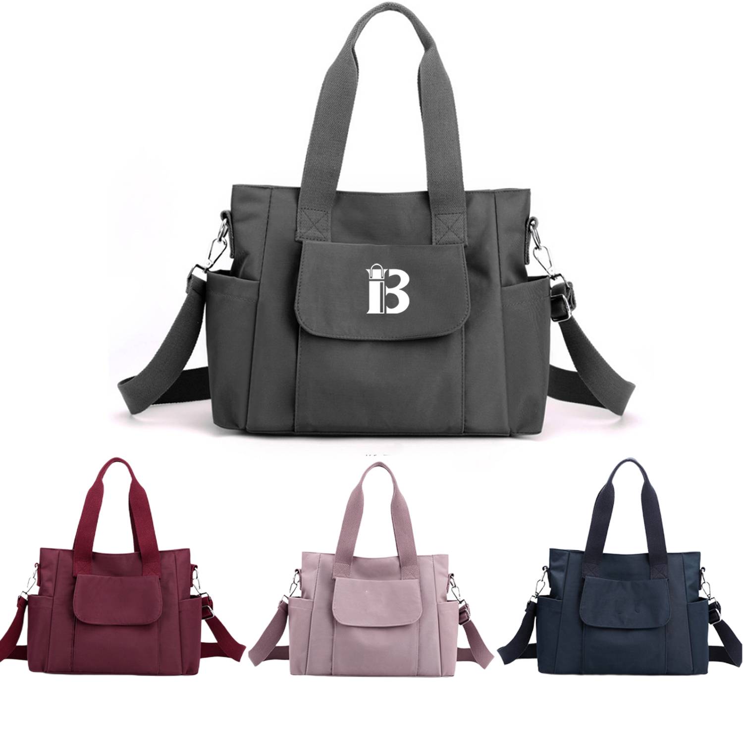 Large Capacity Nylon Handbag, custom tote bag with logo imprint 1