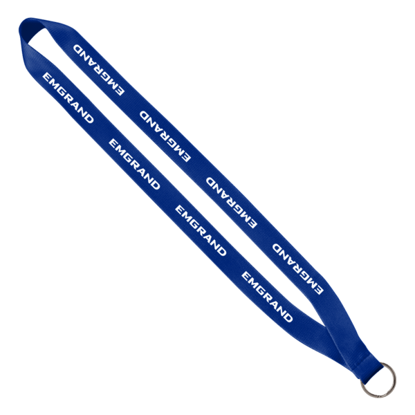 3/4" Polyester Lanyard with Sewn Silver Metal Split-Ring 45