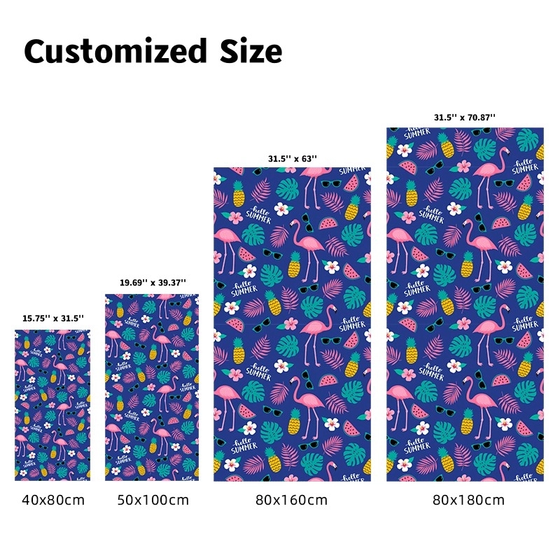 Sublimated Quick Dry Sand Free Beach Towel - 31.5'' x 63'' 2