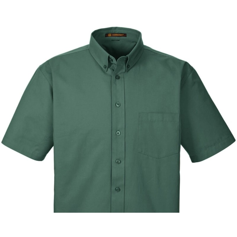 Harriton Men's Foundation 100% Cotton Short-Sleeve Twill Shirt With Teflon™ 11