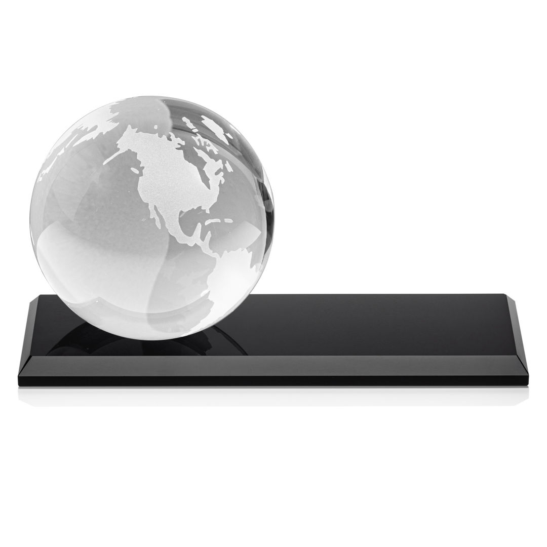 Globe VividPrint™ Award on Rectangle Base - Black 4