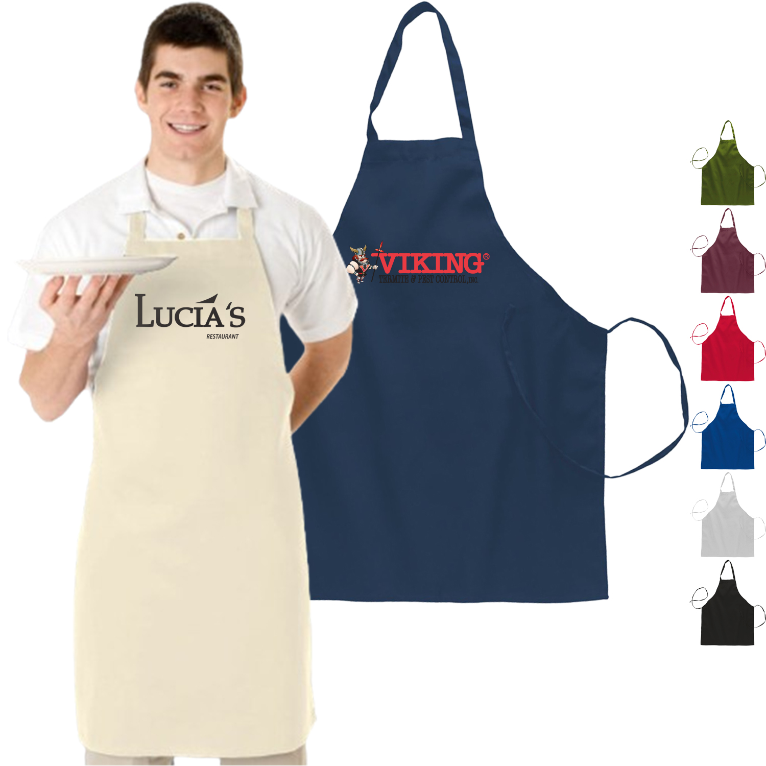 7.5 oz. Twill Fabric Butcher Apron USA Decorated (28" x 34") 2