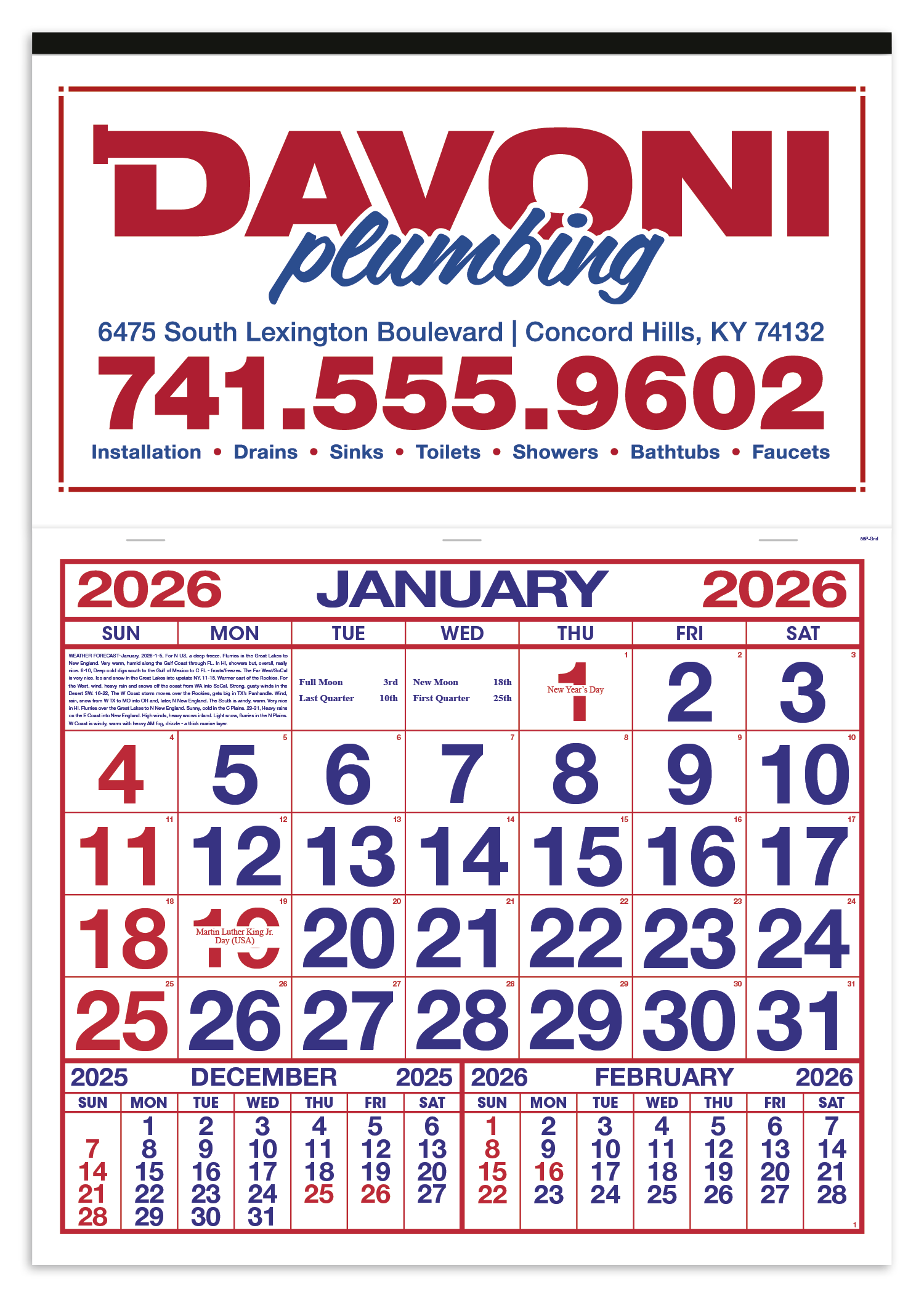 Skinner & Kennedy® Billboard Apron Calendar 3