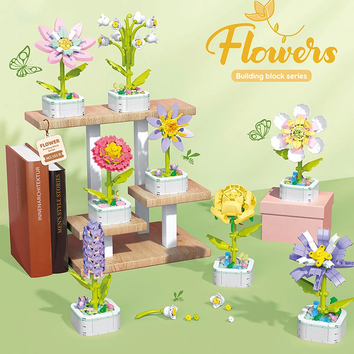Single Flower Bouquet Building Blocks Set Kit 2