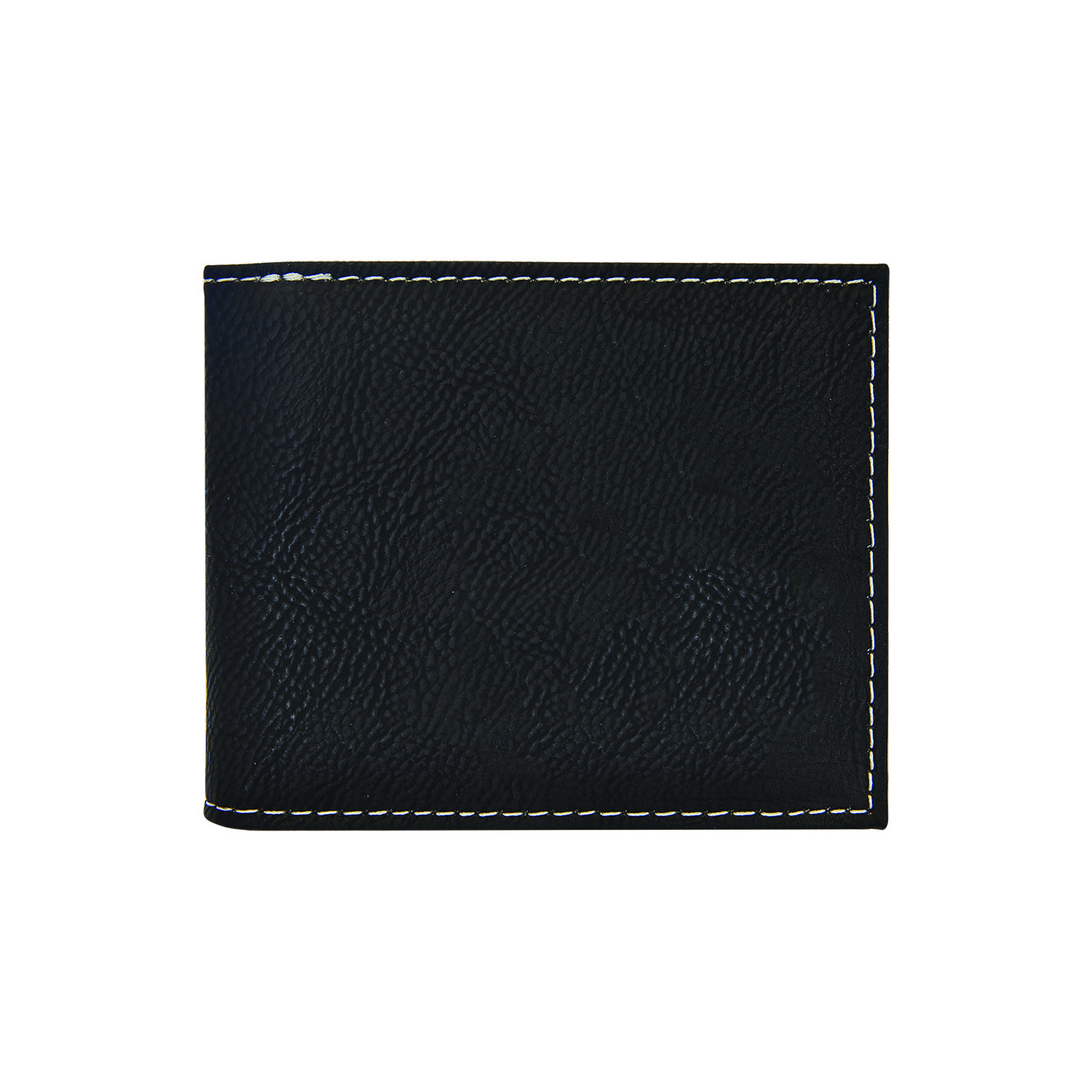 Black/Silver Leatherette Bi-Fold Wallet w/ Flip ID Display 3