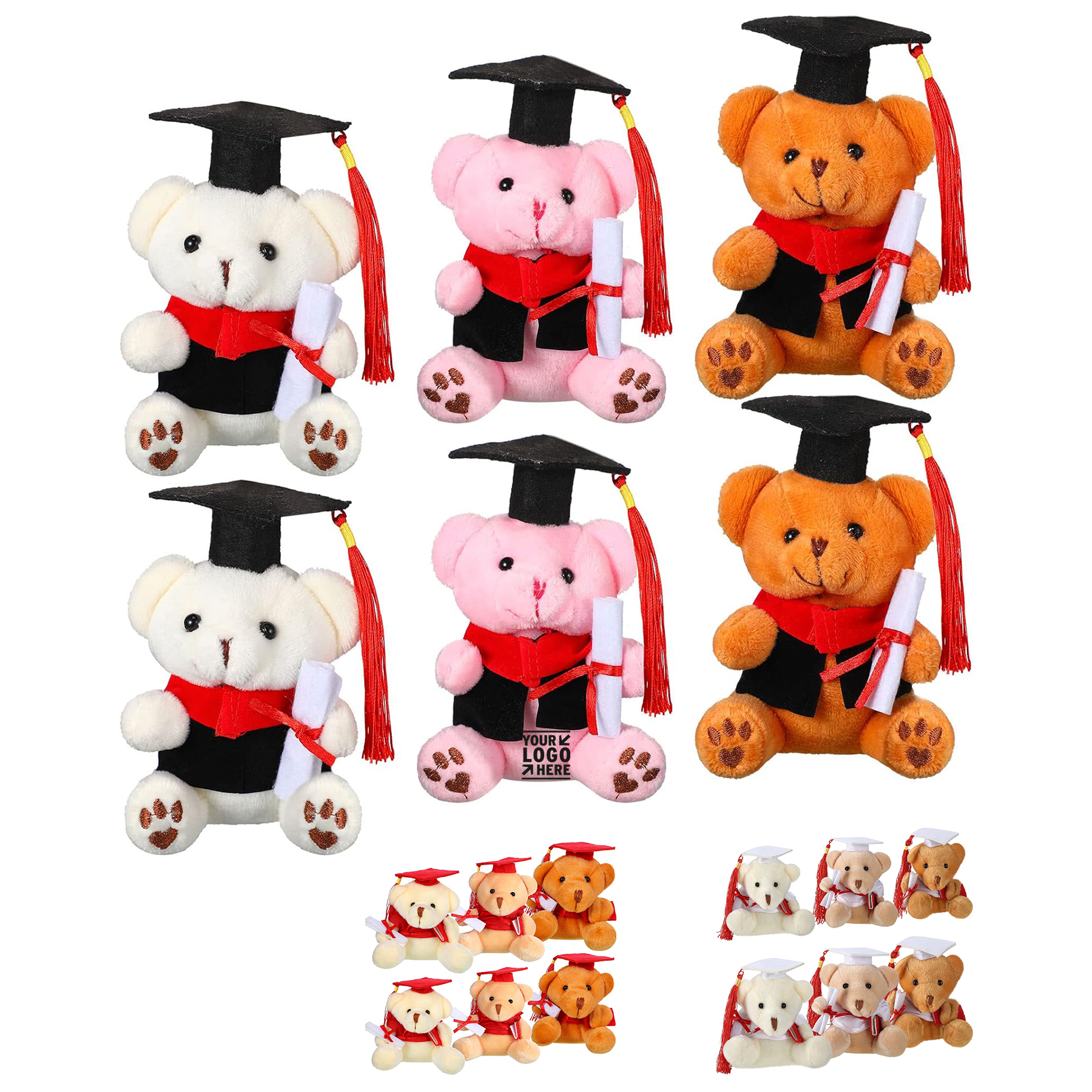 Mini Graduation Plush Stuffed Toy Bear 2