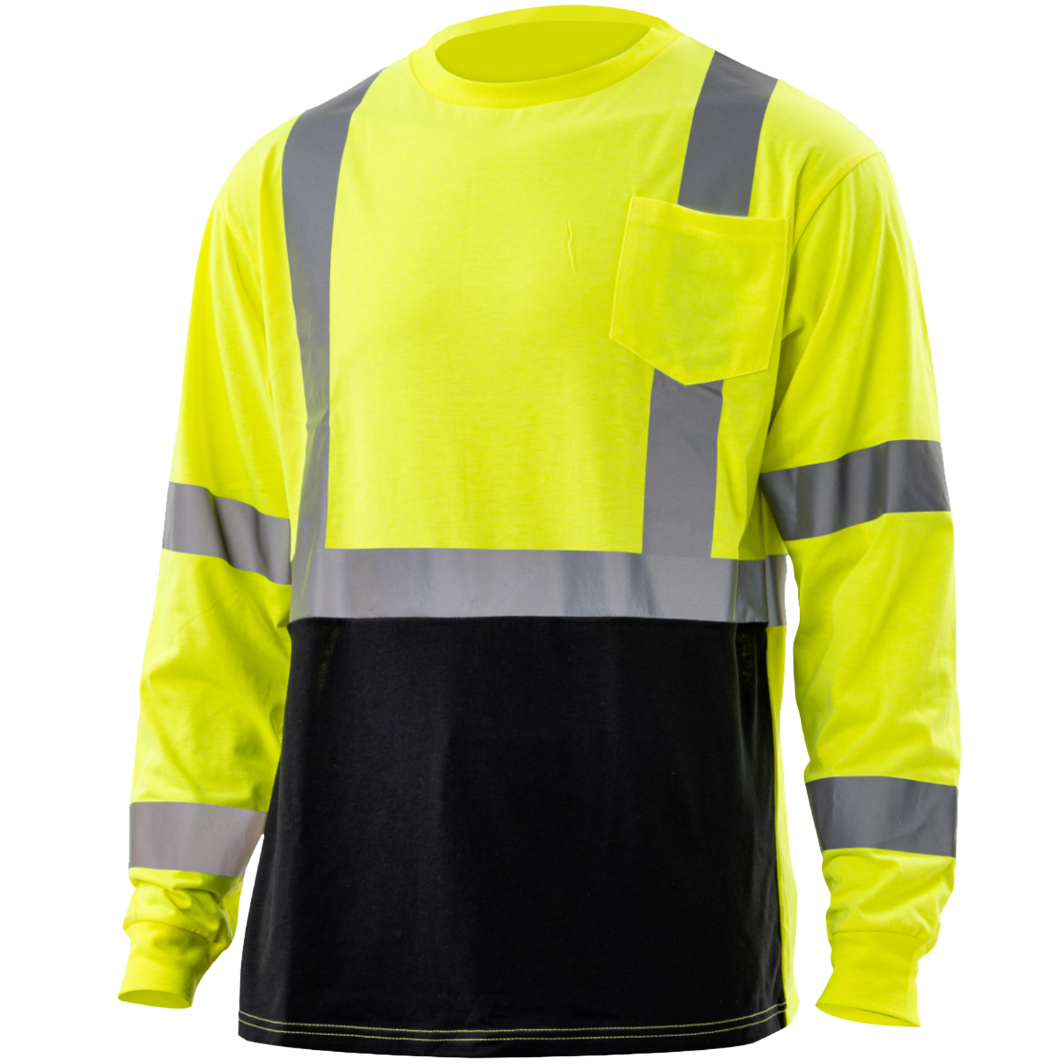 5 oz. Poly-Cotton Class 3 Color Block Reflective Tape Safety T-Shirt with Pocket 4