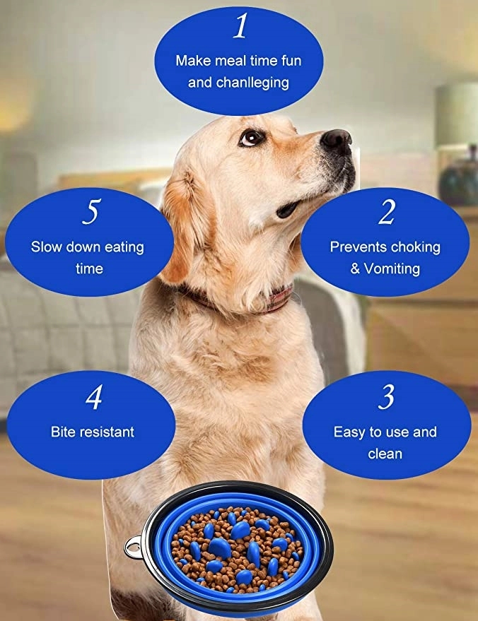Collapsible Foldable Slow Feeder Pet Dog Cat Puppy Silicone 2