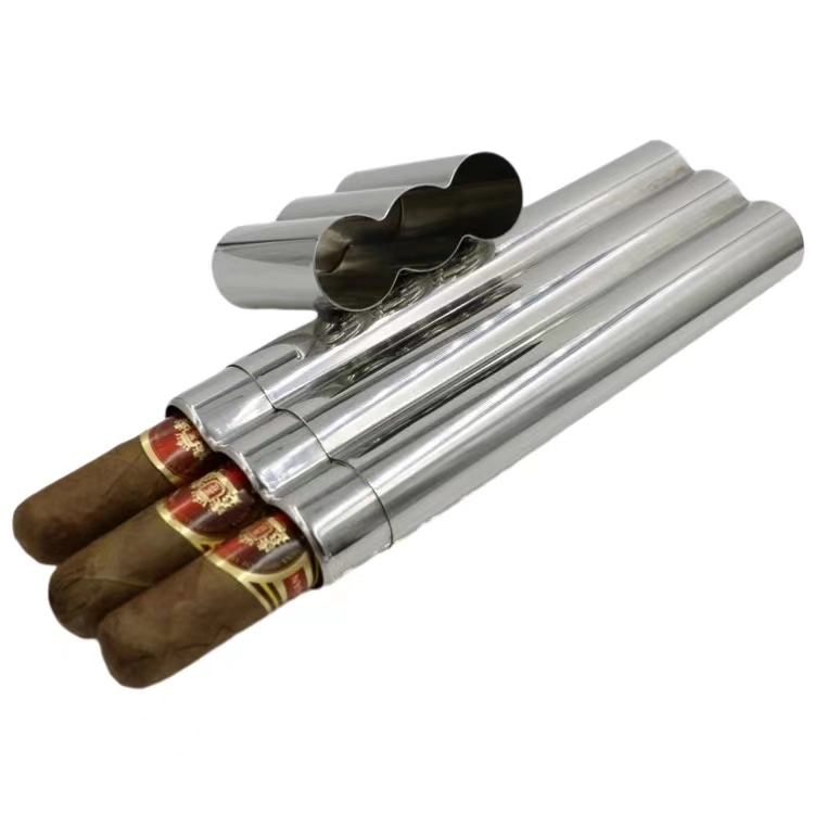 Custom Moistureproof Stainless Steel Cigar Tube 1