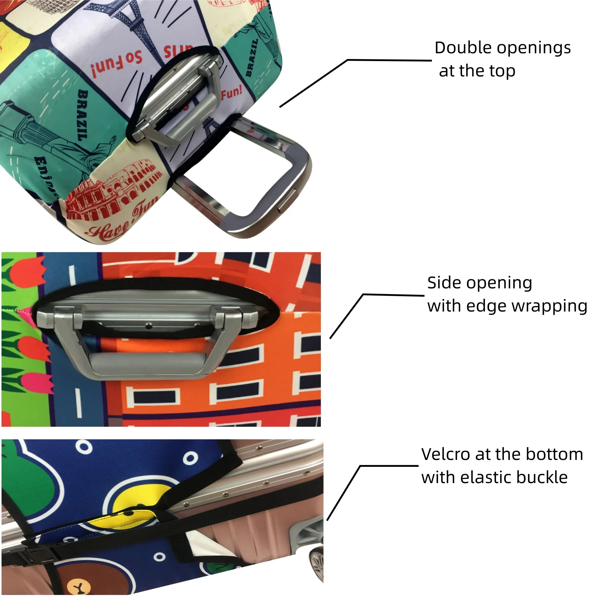 Elastic Luggage Cover Customizable Patterns&Size Travel Must 4