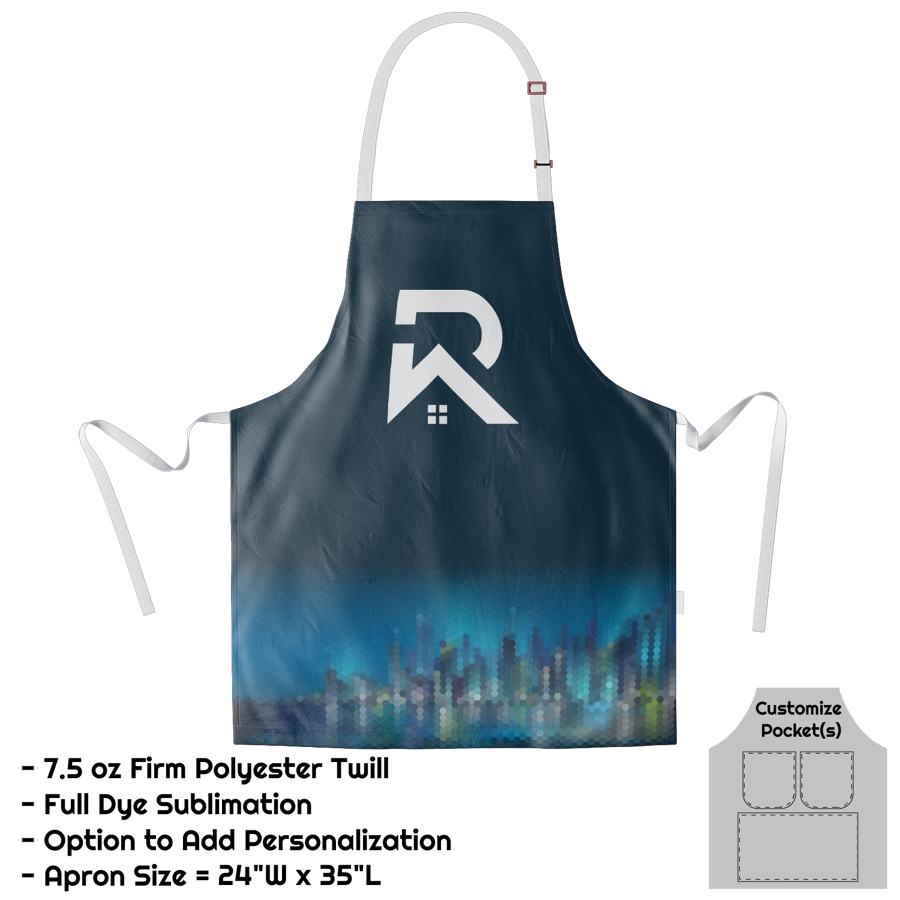 Poly Twill Sublimation Bib Apron - 24"W X 35"L