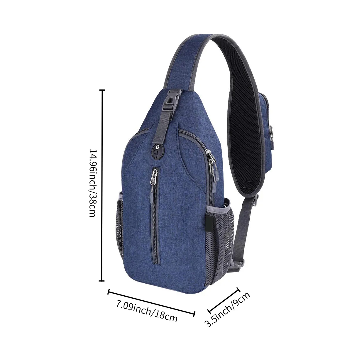 Anti-Theft Crossbody Sling Bag W/ Earphone Port Mash Pockets 5