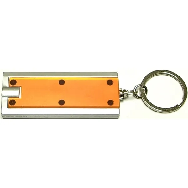 Slim rectangular flash light with swivel key chain 2