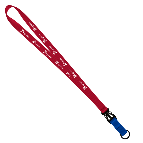 3/4" Multi color (Top and bottom) Nylon Lanyard with Plastic Slide Buckle R 135