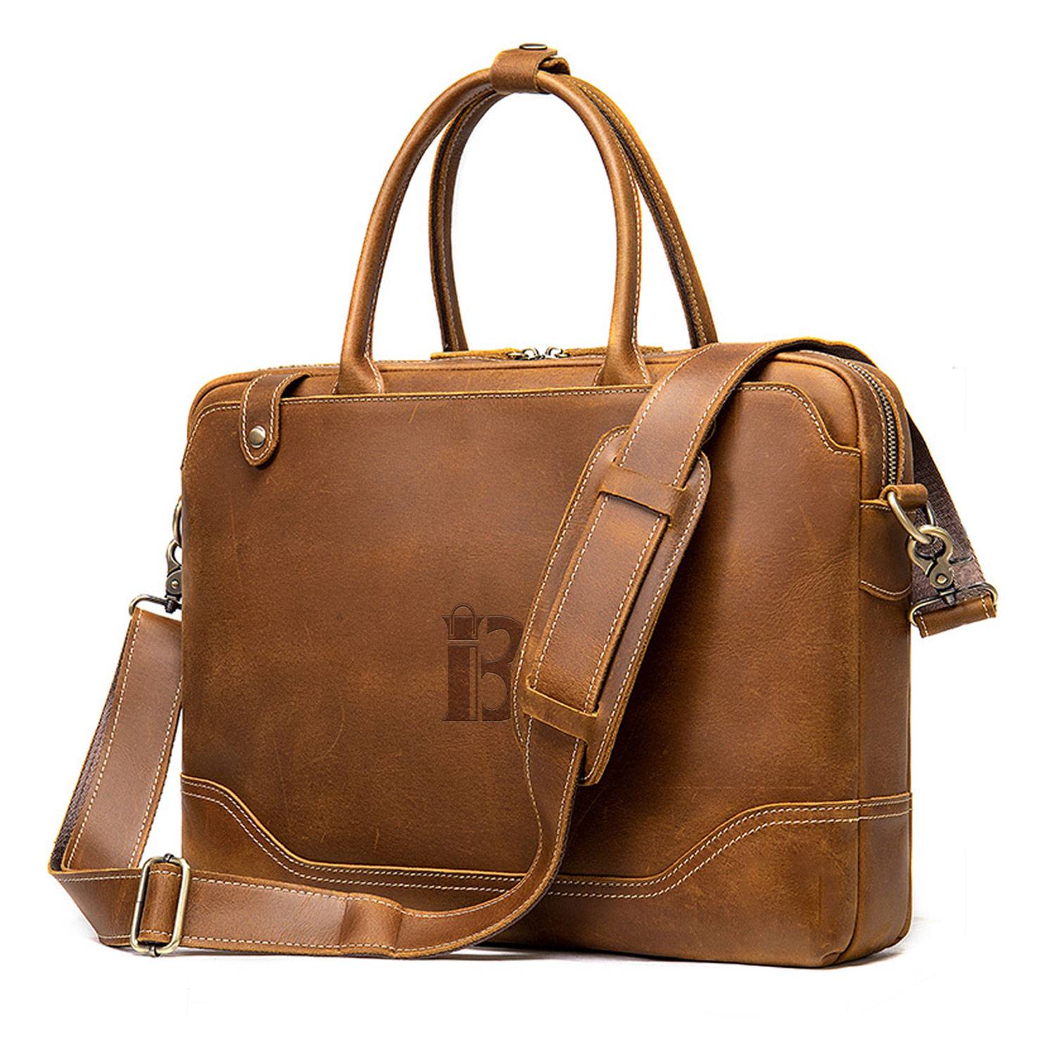Genuine Leather Laptop Messenger Bag 2