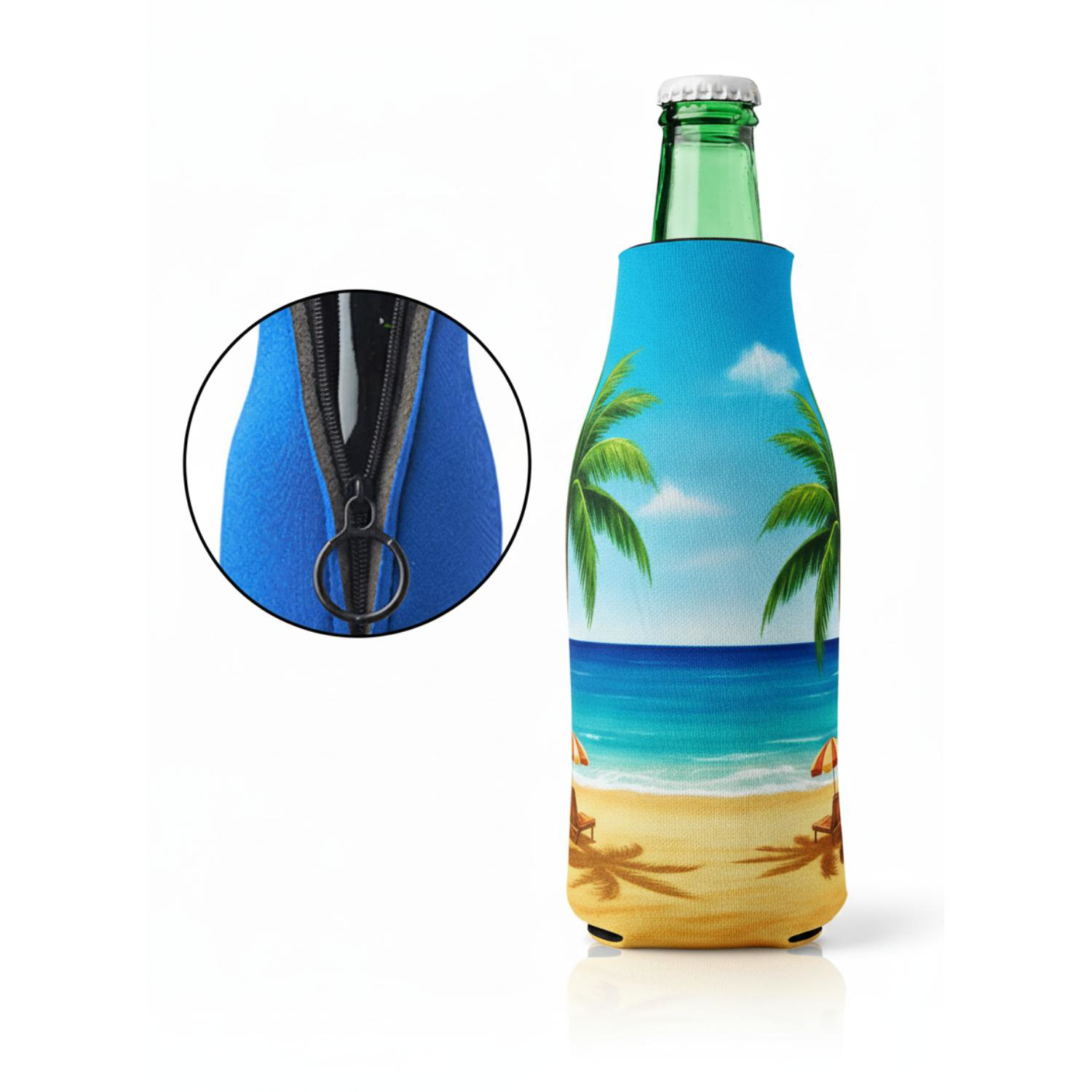USA Made Sublimation Zipper Bottle Coolies 1