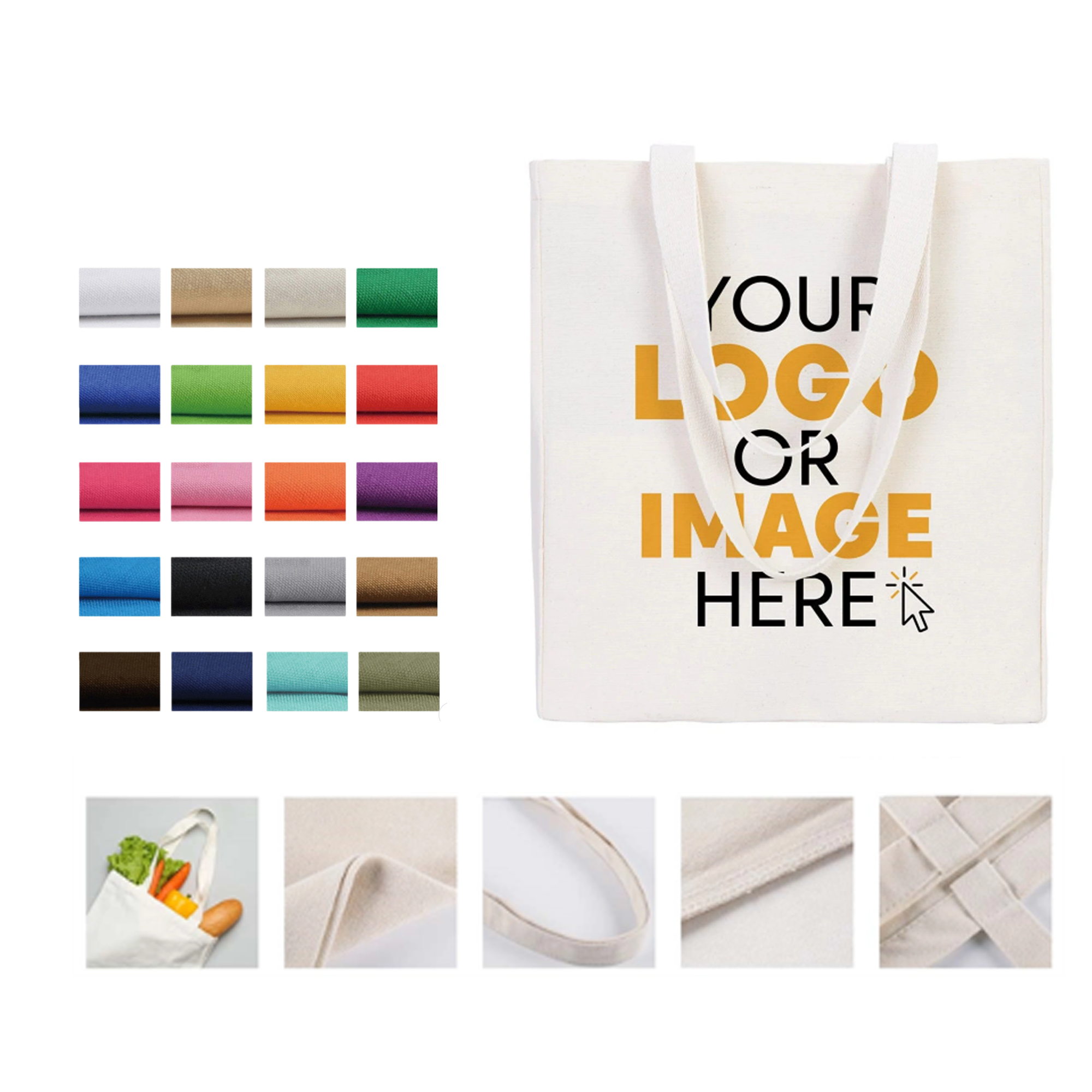 Natural Canvas Tote Tear-Resistant (13.8" x 15.7") 1
