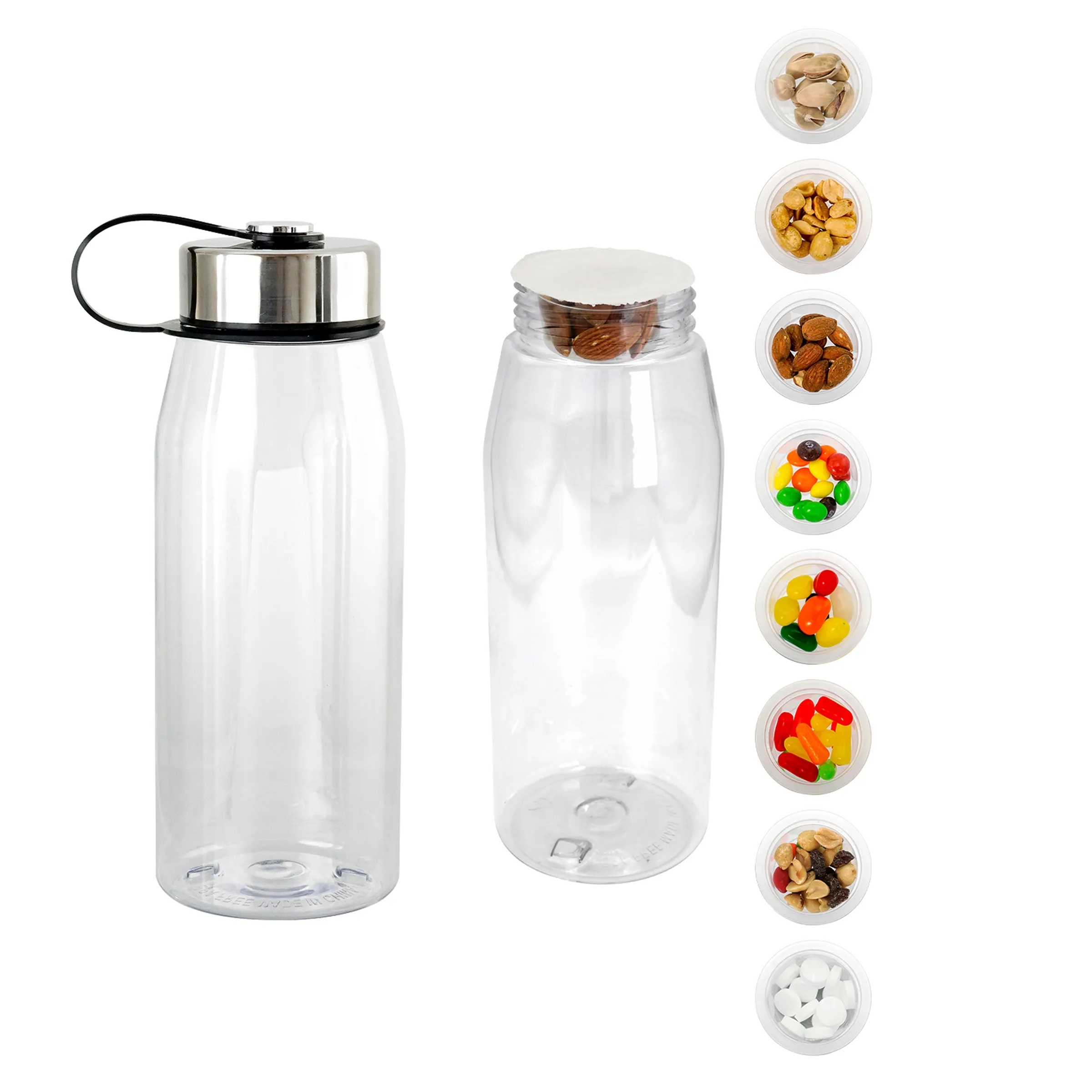 Metal Lanyard Lid 32 oz. Snack Bottle, custom water bottle with logo imprint 4