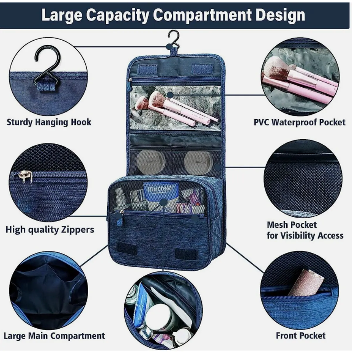 Toiletry Travel Waterresistant Makeup Cosmetic Bag Organizer 5