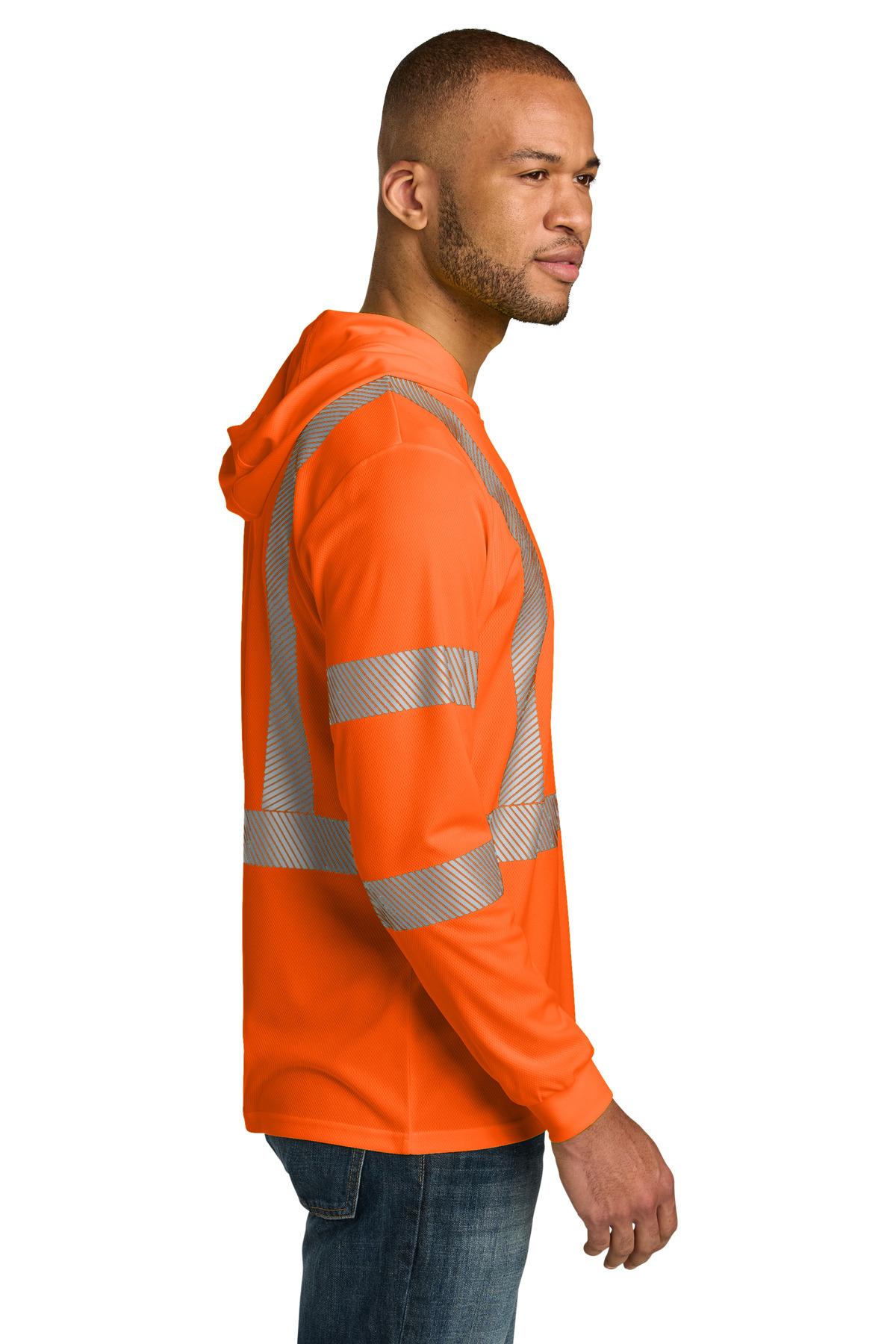 CornerStone ANSI 107 Class 3 Long Sleeve Segmented Tape Hooded Tee CS208 19