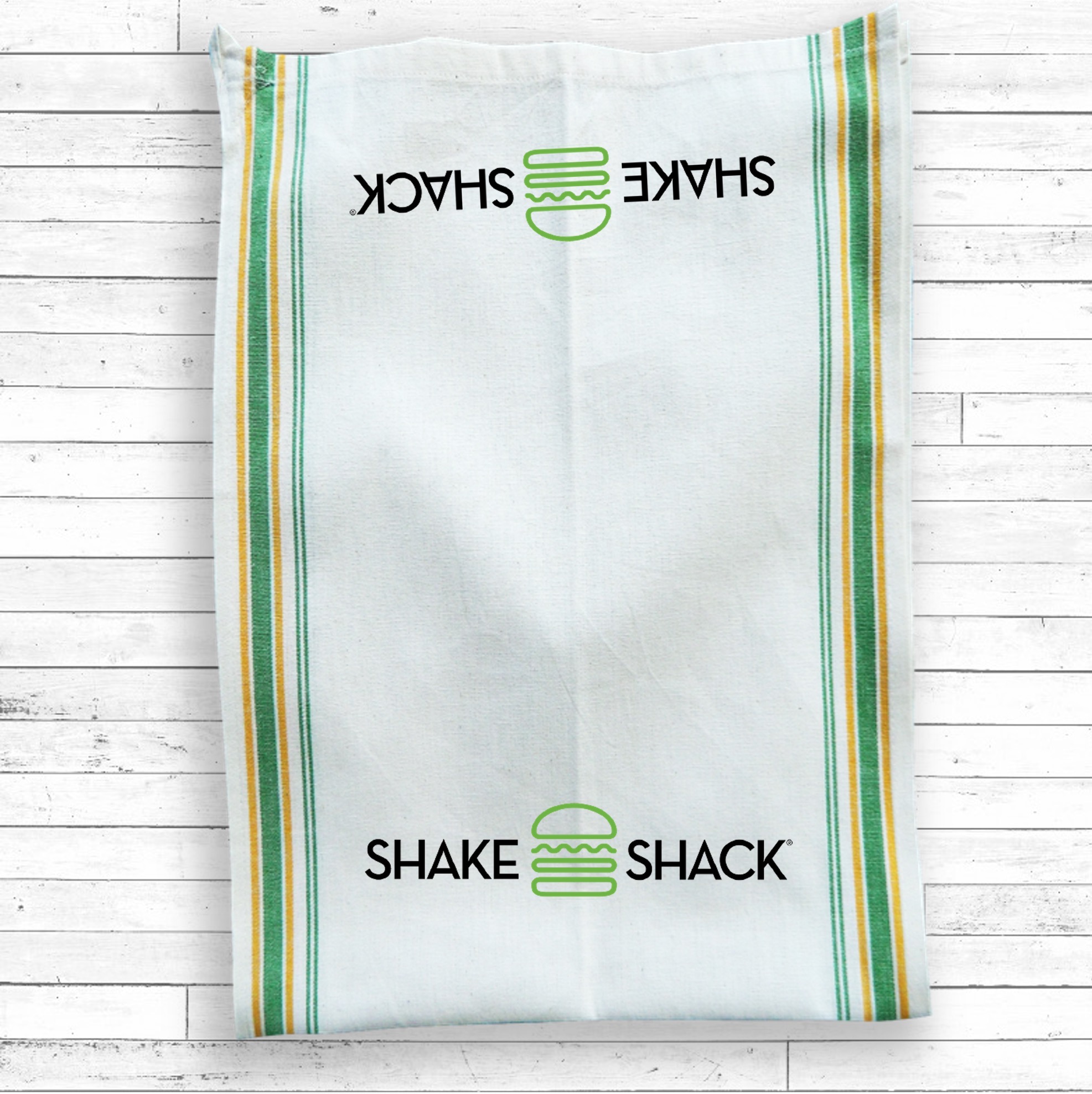Vintage Stripped Kitchen Towel - Green / Yellow Stripe 8