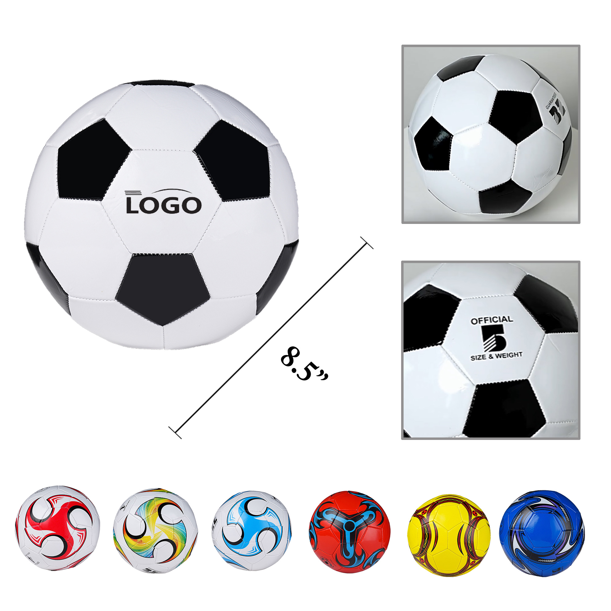 MOQ50 Versatile PVC Soccer Balls for Training and Matches 3