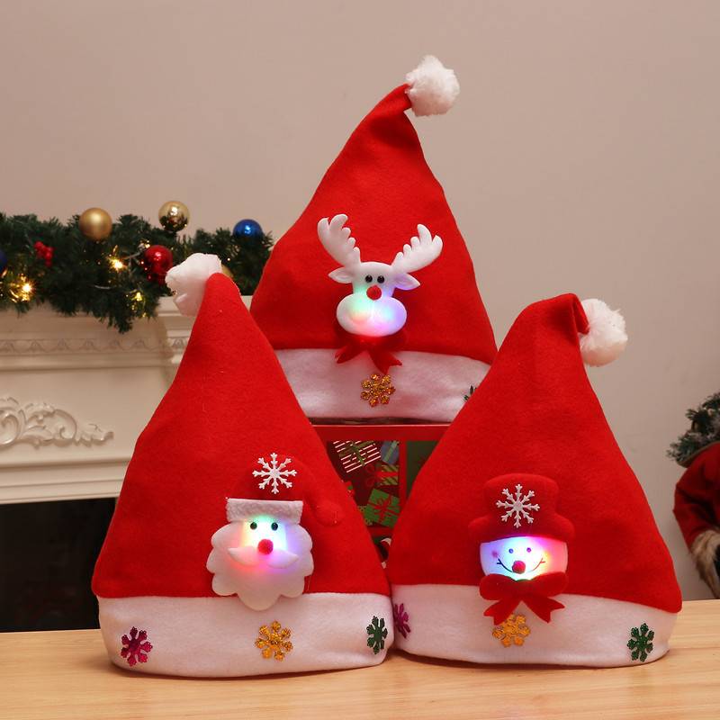Christmas Hats LED Light Santa Snowman Deer 6