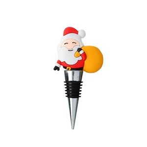 Festive PVC Stand Santa Claus Wine Cork Bottle Stopper 5