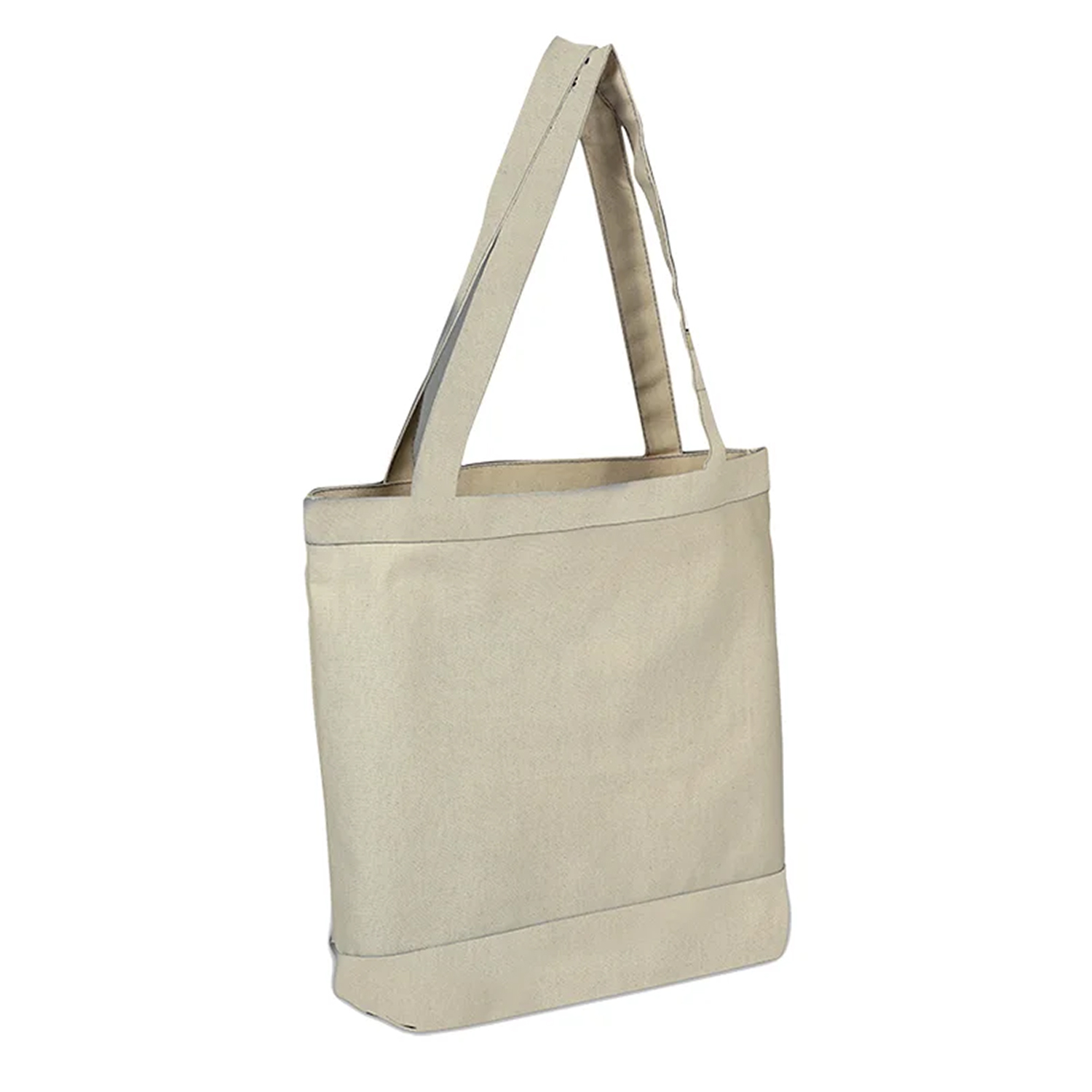 Natural Canvas Tote Bag w/ Colored Accents, custom tote bag with logo imprint 1