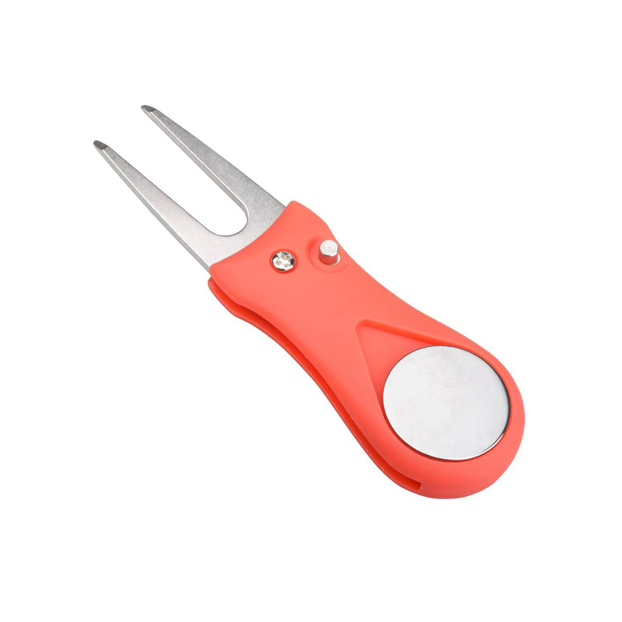 Foldable Golf Divot Tool With Spring Button And Marker 2