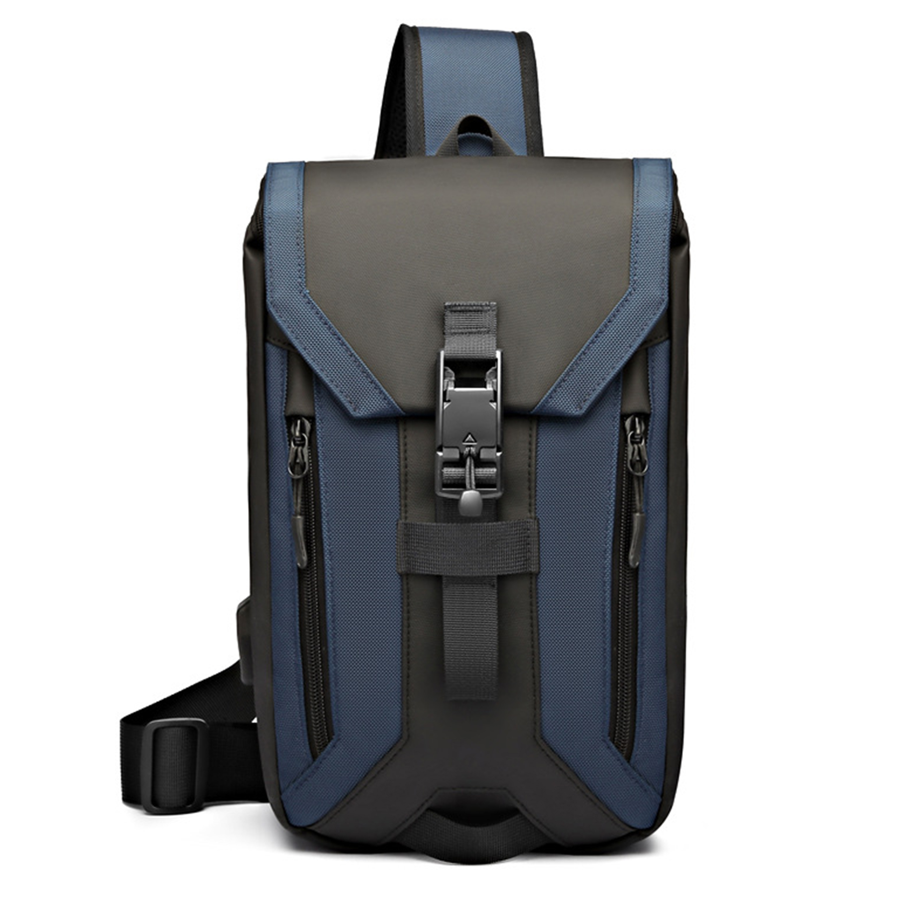 Oxford Water Resistant Crossbody Sling Bag USB Charging Port 4