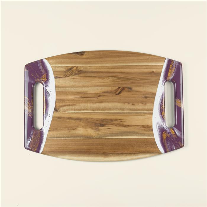 XL Curved Acacia Board With 2 Handles 33
