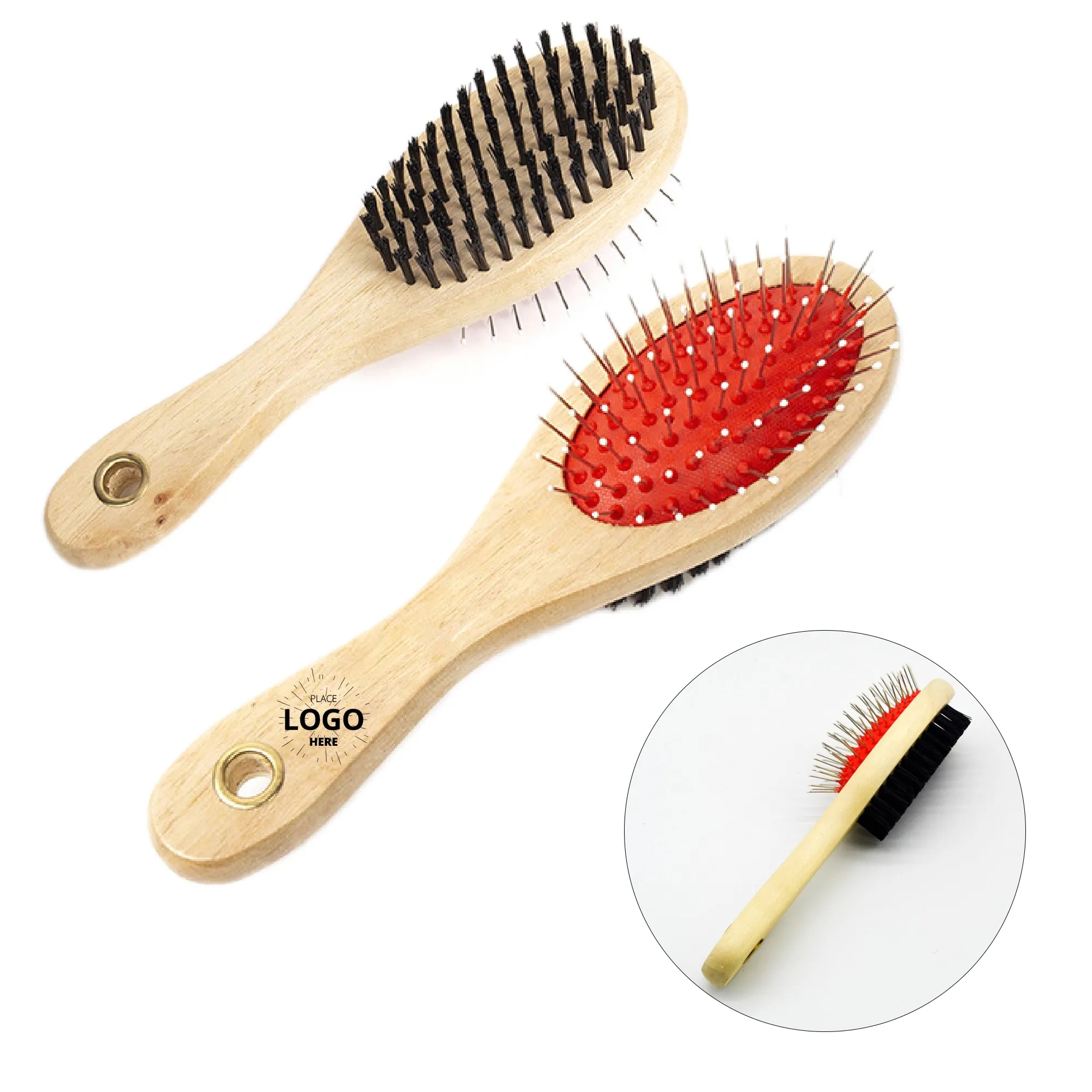 Double Face Wooden Pet Brush/Massage Comb 1