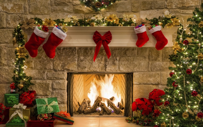 Christmas Fireplace Theme Backdrop for Photography 5x7ft 7